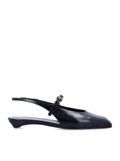 PRADA PRADA WOMEN SMOOTH LEATHER SLINGBACK BALLERINAS