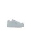 Prada Platform Sole Sneakers Iconic Triangle In White