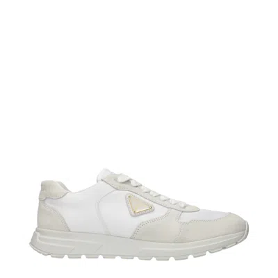 Prada Women's Sneakers White/beige Fabric In Neutral