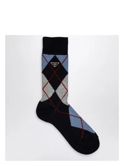 PRADA WOMEN'S SOCKS WITH ARGYLE PATTERN