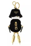 Prada Women 'soft Robot' Keyring In Black