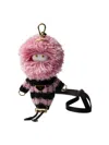 Prada Soft Robot Knit Keychain Charm In Brown