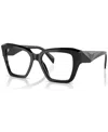 Prada 51mm Square Optical Glasses In Black