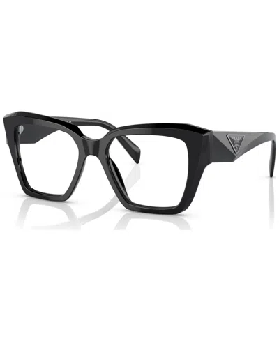 Prada Women's Square Eyeglasses, Pr 09zv In Black