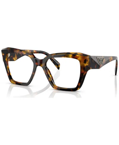 Prada Women's Square Eyeglasses, Pr 09zv49-o In Honey Tortoise