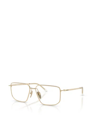 Prada Women's Square Eyeglasses, Pr C52v In Gold