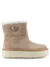 Prada Women Stivaletti Con Fodera In Shearling In Multicolor