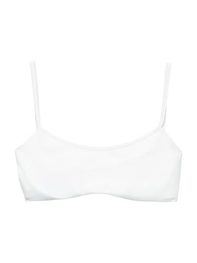 Prada Women's Stretch Jersey Bikini Top In White