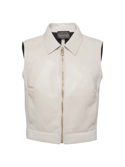 Prada Women's Stretch Nappa Leather Vest In Beige