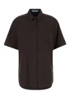 Prada Camicia In Popeline Stretch Marrone  Donna In Brown
