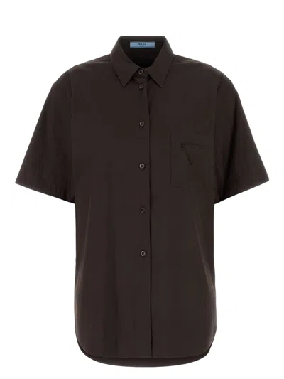 PRADA WOMEN'S STRETCH POPLIN SHIRT