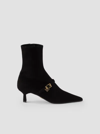 PRADA WOMEN'S STRETCH SUEDE BOOTIES