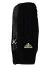 Prada Black Stretch Wool Blend Gloves In Black