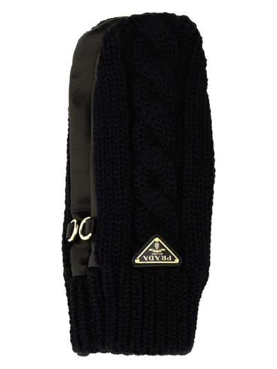 PRADA WOMEN'S STRETCH WOOL BLEND GLOVES