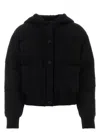 Prada Hooded Wool Blend Jacket With Elastic Cuffs