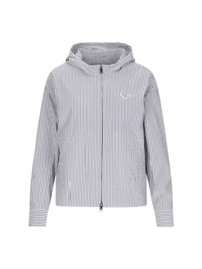 Prada Women Striped Jacket In Gray