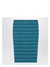 Prada Womens Light Blue Striped Triangle-logo Cotton Piqué Midi Skirt In Multicolor