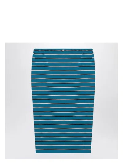 PRADA WOMEN'S STRIPED OTTANIUM MIDI SKIRT | SIZE 40 | 31147OOO16WD