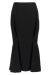 Prada Flared High Waist Skirt With Back Slit In Black