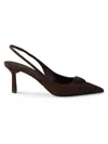 Prada Pumps With Triangle Logo And Back Strap 75mm In Brown