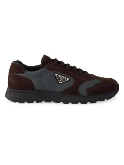 Prada Women's Suede And Re-nylon Sneakers In Multi