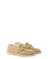 Prada Loafers Saint Tropez Aus Veloursleder In Neutral