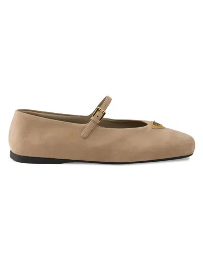 Prada Women's Suede Ballerinas