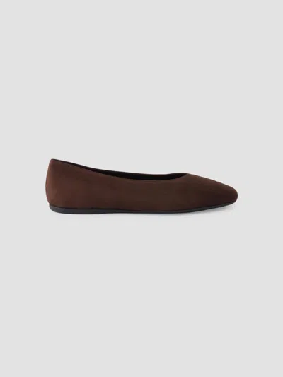 Prada Women's Suede Ballerinas In Brown