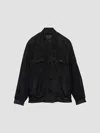 Prada Suede Blouson Jacket In Black