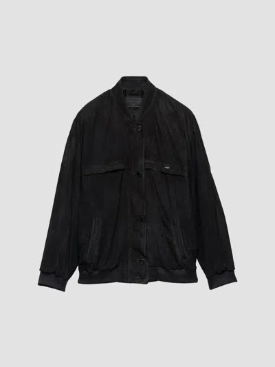 PRADA WOMEN'S SUEDE BLOUSON JACKET