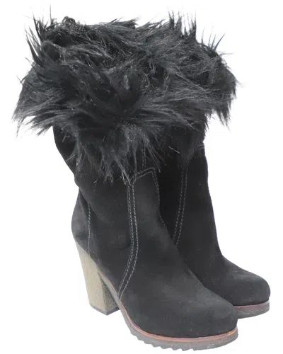Prada Women's Suede Bootie (authentic Pre-loved) In Black