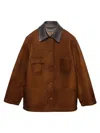 Prada Long-sleeved Button-up Jacket In Brown