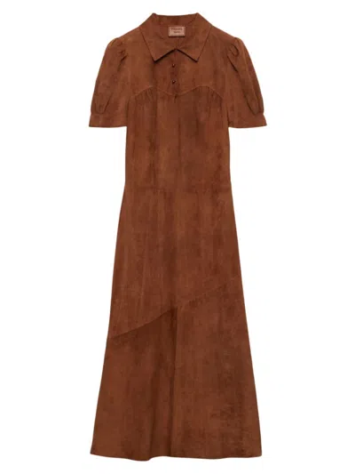 Prada Women's Suede Dress In Brown