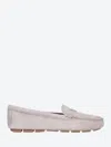 Prada Women Suede Driving Loafers In Cream