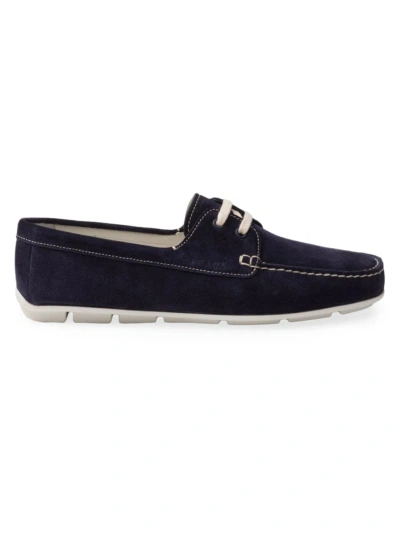 Prada Women's Suede Driving Shoes In Blue