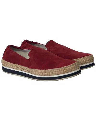 Prada Women's Suede Espadrille Sneaker (authentic Pre-loved) In Burgundy