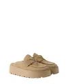 Prada Suede Flatform Mules In Neutral