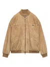 Prada Suede Jacket In Neutral