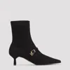 Prada Pointed Toe Kitten Heel Ankle Strap Pump In Black