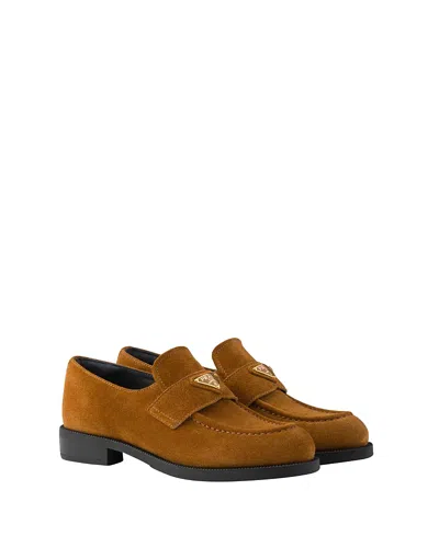 PRADA WOMEN'S SUEDE LOAFERS