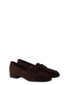 Prada Suede Loafers In Brown