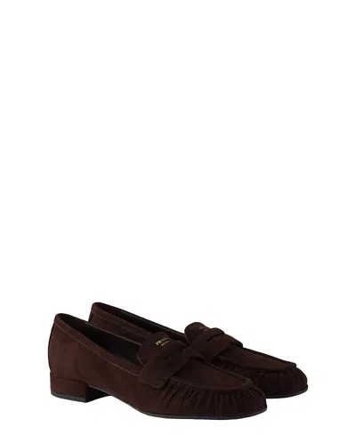 PRADA WOMEN'S SUEDE LOAFERS