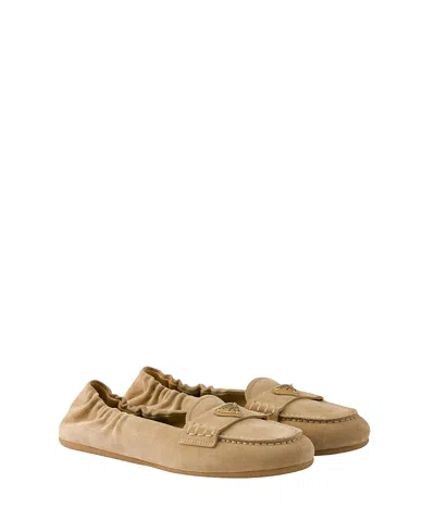 PRADA WOMEN'S SUEDE LOAFERS