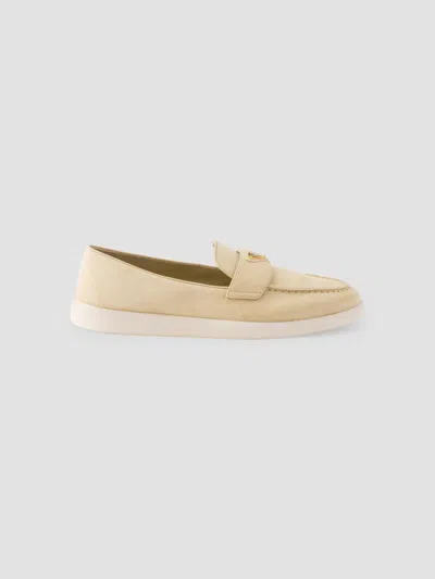 Prada Women's Suede Loafers In Neutral