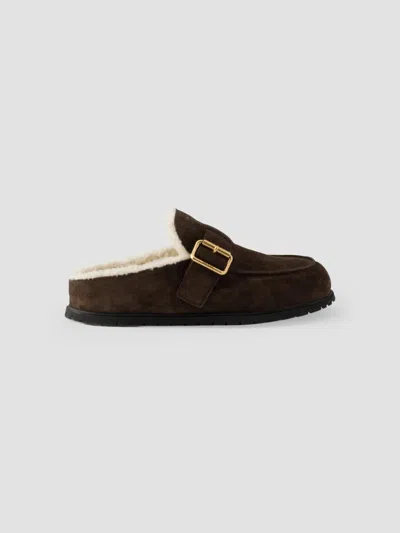 Prada Women's Suede Mules In Brown