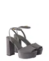 Prada Women's Suede Platform Sandals In Gray