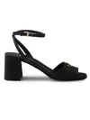 Prada Suede Sandals In Black