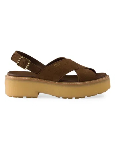 PRADA WOMEN'S SUEDE SANDALS
