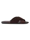 Prada Women Brown Suede Sandals In Brown