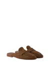 Prada Women's Suede Slippers In Brown